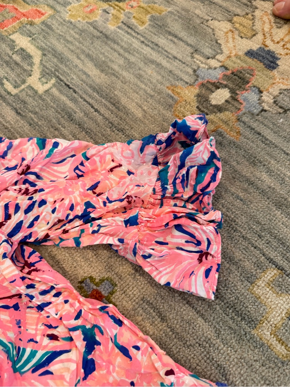 Lilly Pulitzer Corie Top in Multi Swirling Seadream off the shoulder blouse XS - Picture 4 of 6